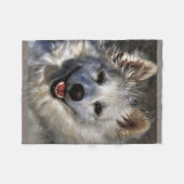 アメリカのエスキモー語 フリースブランケット (正面(横))