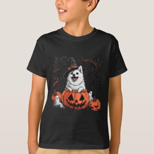 アメリカのエスキモー・パンプキンハロウィンサンクスギビング Tシャツ (正面)
