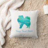 アメリカのエスキモ犬水彩カスタマイズ可能な枕 クッション (ブランケット)