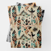 アメリカのエスニック・エスニック・エスニック・エスニック・アートの水の色パターン ラッピングペーパーシート (インサイチュ)