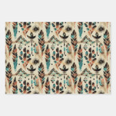 アメリカのエスニック・エスニック・エスニック・エスニック・アートの水の色パターン ラッピングペーパーシート (正面)