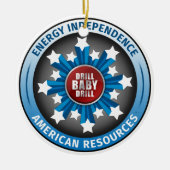 アメリカのエネルギー独立 セラミックオーナメント (正面)