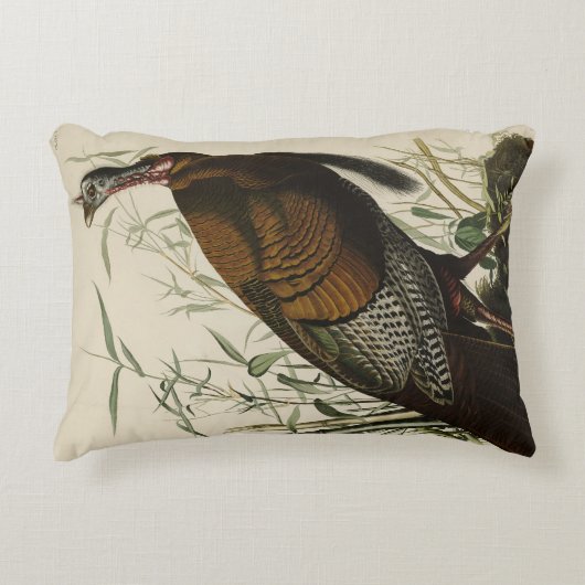 アメリカのオードボンの鳥から来た野生のトルコ（男性） アクセントクッション (正面)