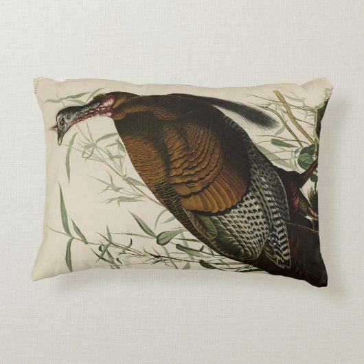 アメリカのオードボンの鳥から来た野生のトルコ（男性） アクセントクッション (裏面)