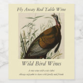 アメリカのオードボンの鳥から来た野生のトルコ(男性) ワインラベル (シングルラベル)