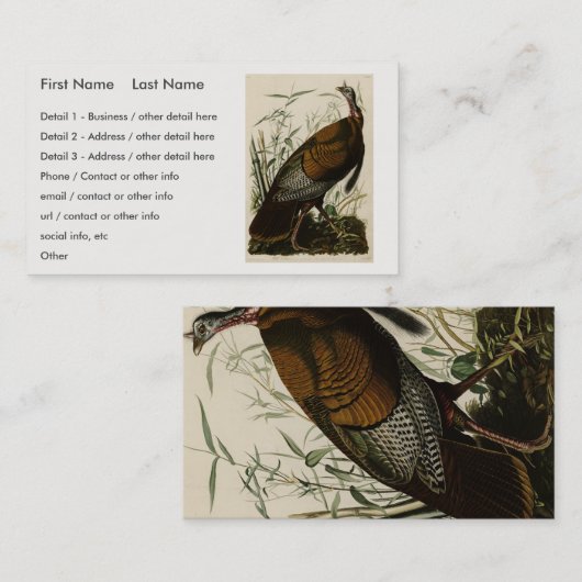 アメリカのオードボンの鳥から来た野生のトルコ(男性) 名刺 (正面/裏面)