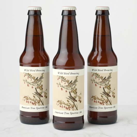 アメリカのオードボンの鳥の木の雀 ビールラベル (ボトル)
