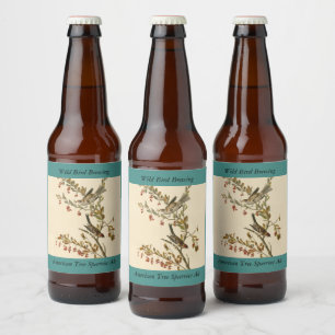 アメリカのオードボンの鳥の木の雀 ビールラベル