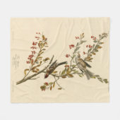 アメリカのオードボンの鳥の木の雀 フリースブランケット (正面(横))