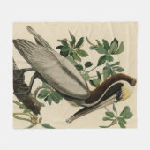 アメリカのオードボンの鳥の茶色のペリカン フリースブランケット (正面(横))