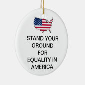 アメリカのオーナメントの平等のためのあなたの地面を立てて下さい セラミックオーナメント (右)