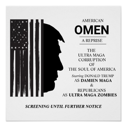 アメリカのオーメン ブラック ポスター (正面)