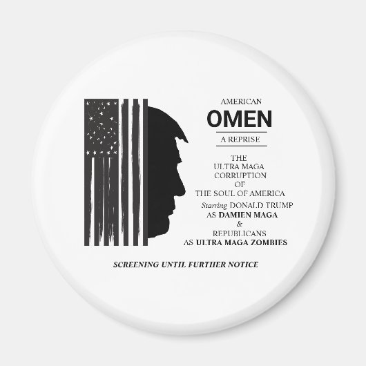 アメリカのオーメン ブラック マグネット (正面)