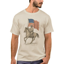 アメリカのカウボーイと国旗 