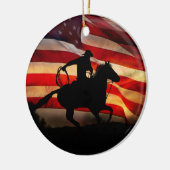 アメリカのカウボーイカントリー西クリスマス セラミックオーナメント (左)