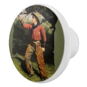 アメリカのカウボーイガンズリンガー引き出しプル セラミックノブ (右)