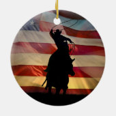 アメリカのカウボーイクリスマス装飾品 セラミックオーナメント (裏面)