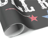 アメリカのカウボーイズに乗る赤い白と牛 ラッピングペーパー (ロールコーナー)