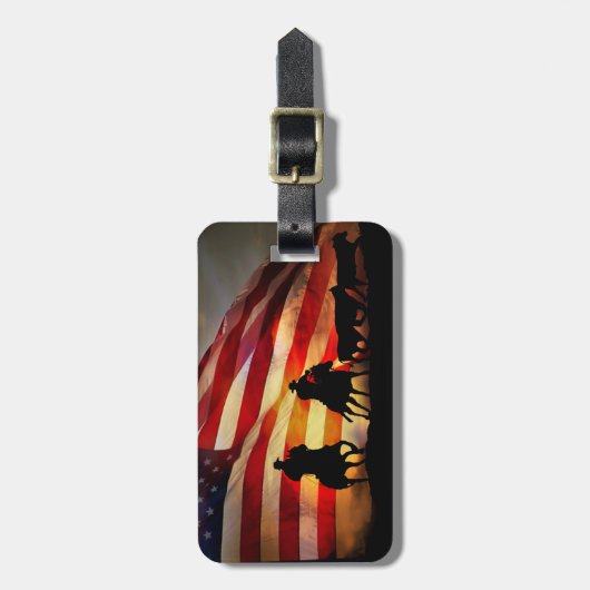 アメリカのカウボーイズの馬と操縦 ラゲッジタグ (正面縦)