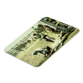 アメリカのカウボーイズブランディングaふくらはぎ, c.1900 (写真) マグネット (左側)