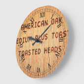 アメリカのカシのワインバレルのスタンプ ラージ壁時計 (傾斜)