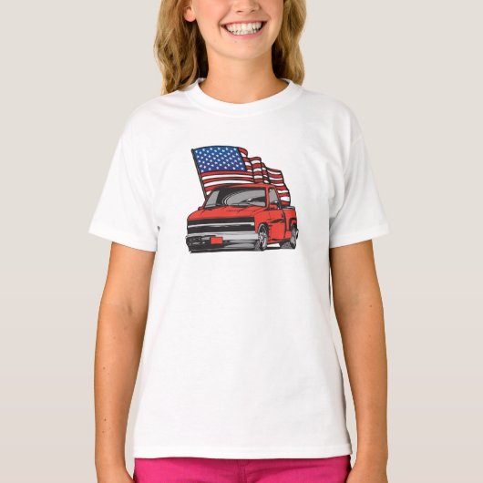 アメリカのカスタムなトラック Tシャツ (正面)