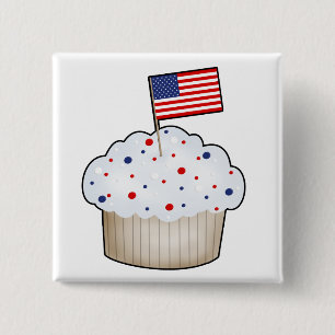 アメリカのカップケーキ 缶バッジ