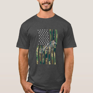 アメリカのカモフラージュUSA国旗のフィッシャーマンバスフィジン Tシャツ
