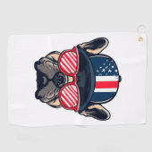 アメリカのカラーを着たフランス語 ゴルフタオル (横)