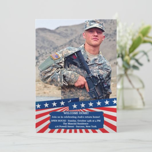 アメリカのカラー写真の愛国心が強い招待状 招待状 (スタンド正面)