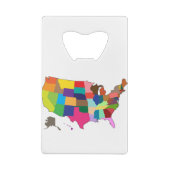 アメリカのカラー地図 クレジットカード栓抜き (裏面)