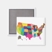 アメリカのカラー地図 マグネット (正面/裏面)