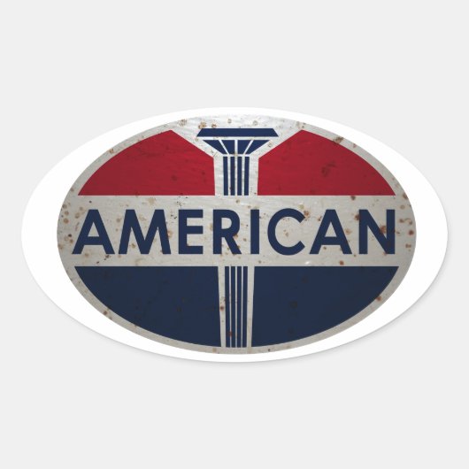 アメリカのガソリンスタンドのヴィオンタージュの看板錆びたバージョン 楕円形シール (正面)