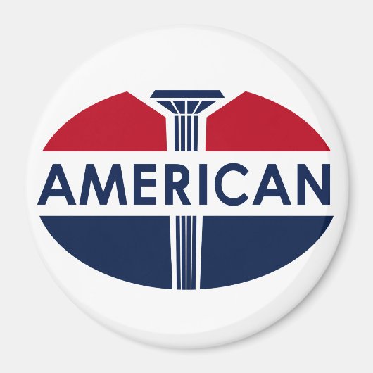 アメリカのガソリンスタンドの看板。フラットバージョン マグネット (正面)