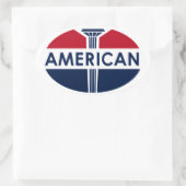 アメリカのガソリンスタンドの看板。フラットバージョン 楕円形シール (バッグ)