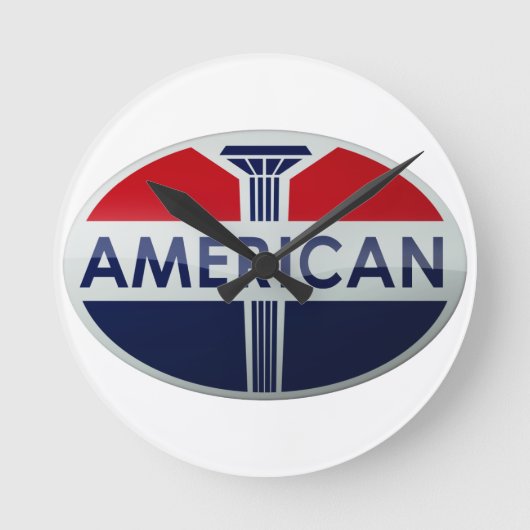 アメリカのガソリンヴィンテージガソリンスタンドの時計 ラウンド壁時計 (正面)