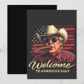 アメリカのガルフ・トランプ・アメリカおもしろいへようこそ 招待状 (正面/裏面)