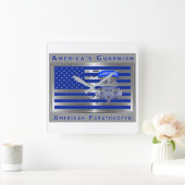 アメリカのガーディアン空挺空挺作戦の旗 スクエア壁時計 (ホーム)