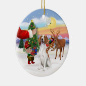 アメリカのキツネハウンドを治療する セラミックオーナメント (右)