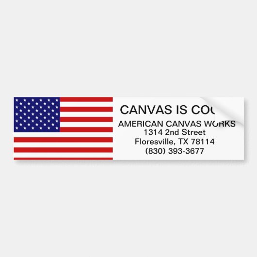 アメリカのキャンバスの仕事 バンパーステッカー (正面)
