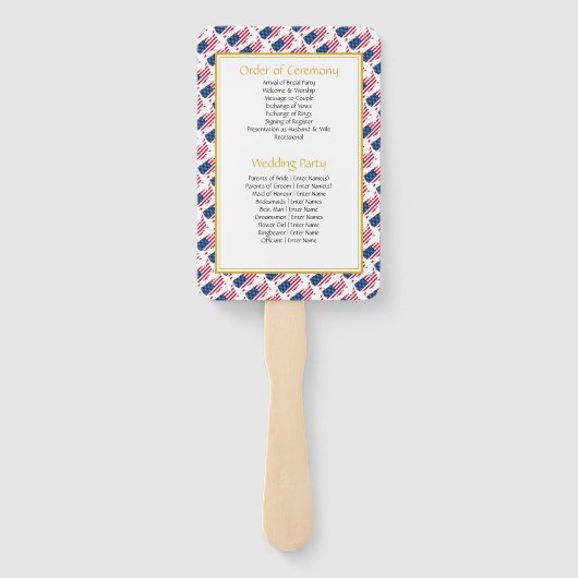 アメリカのキリスト教のカスタムウェディングプログラム ハンドファン (裏面)