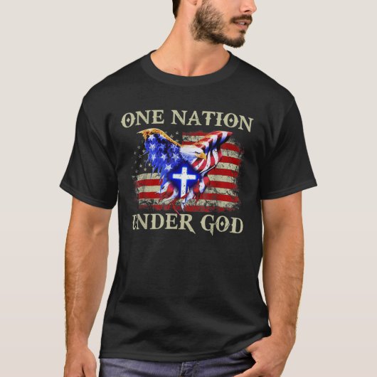 アメリカのキリスト教を愛する神の国 Tシャツ (正面)
