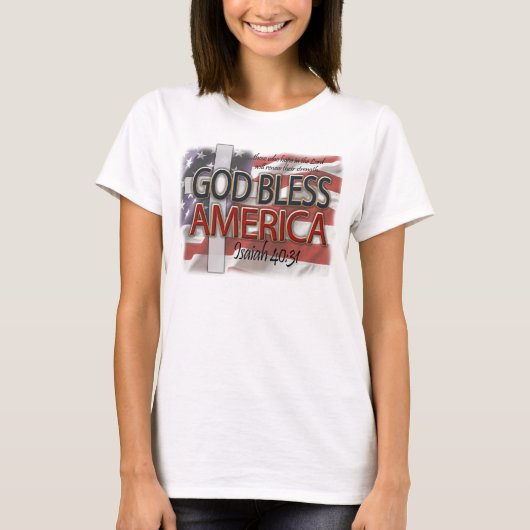 アメリカのキリスト教愛国者を祝福する Tシャツ (正面)