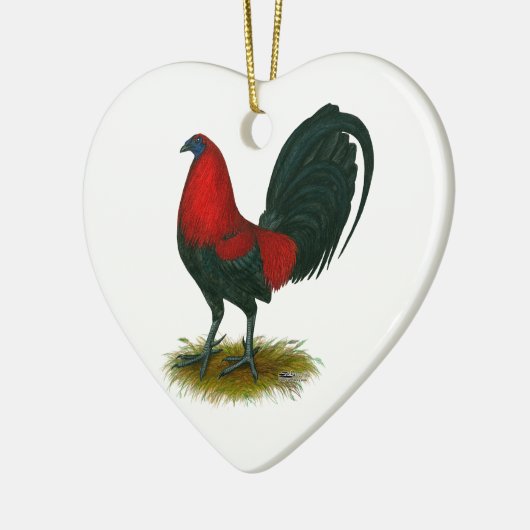 アメリカのギャメコック: 茶色の赤 セラミックオーナメント (左)