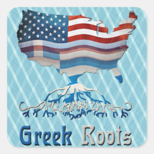アメリカのギリシャのルーツステッカー スクエアシール