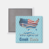 アメリカのギリシャのルーツマグネット マグネット (正面/裏面)