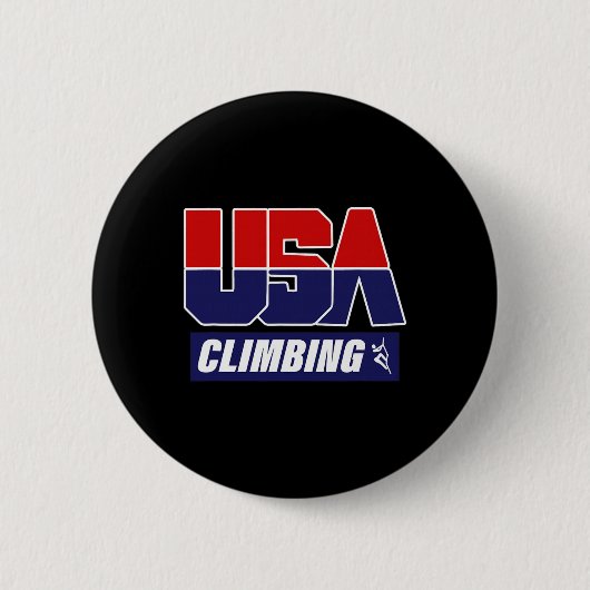 アメリカのクライマー クライミング好き 登山家 ロッククライミング 缶バッジ (正面)