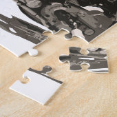 アメリカのクラシックなチョッパーのオートバイ ジグソーパズル (側面)