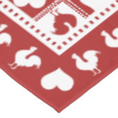 アメリカのクラシックな赤と白のオンドリおよびハート テーブルクロス (アングル)