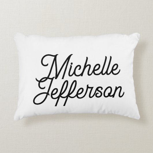 アメリカのクリエイティブトレンディーホワイトブラック書道 アクセントクッション (正面)